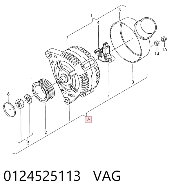 Alternator 0124525113 VAG
