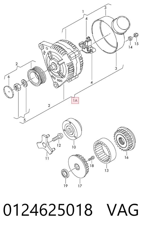 Alternator 0124625018 VAG