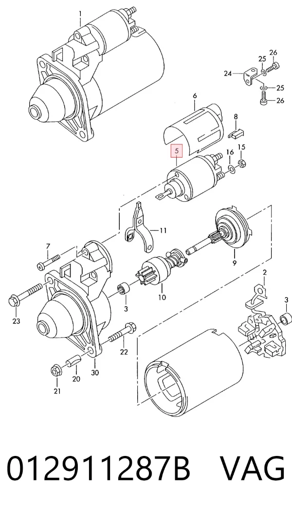 Elektromagnes rozrusznika 012911287B VAG