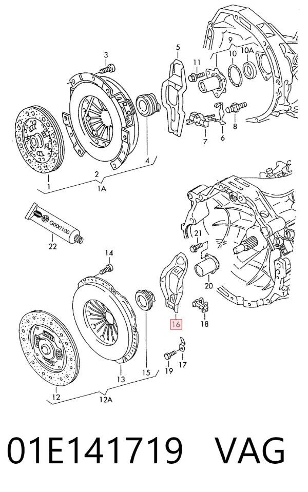 Widełki sprzęgła 01E141719 VAG