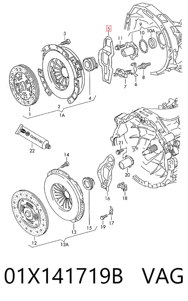 Widełki sprzęgła 01X141719B VAG