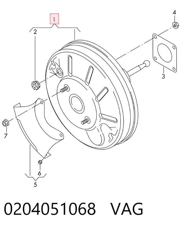Wzmacniacz próżniowy hamulców 0204051068 VAG