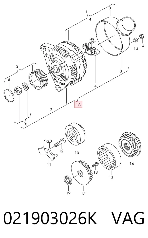 Alternator 021903026K VAG