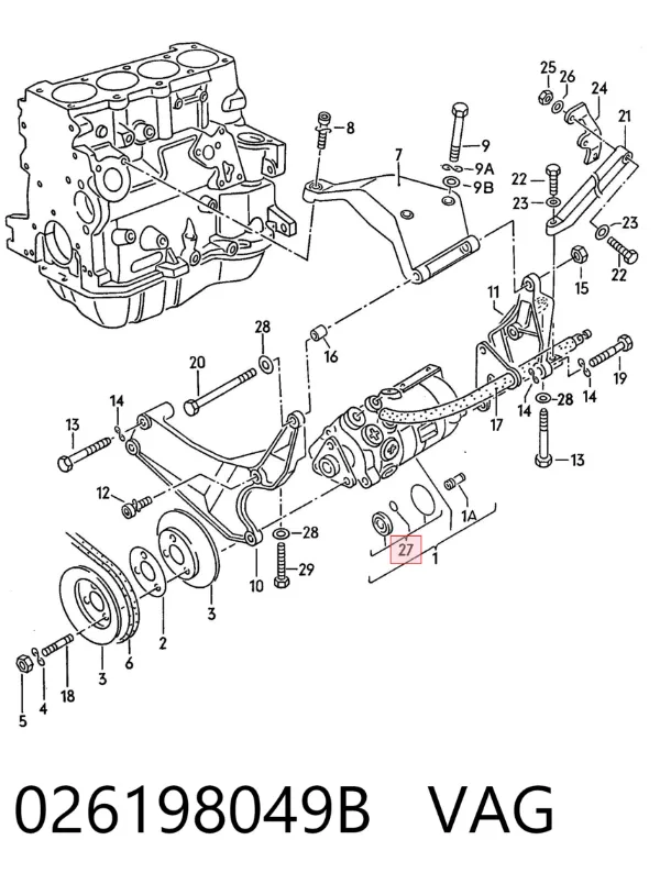 Zestaw naprawczy pompy wspomagania hydraulicznego 026198049B VAG