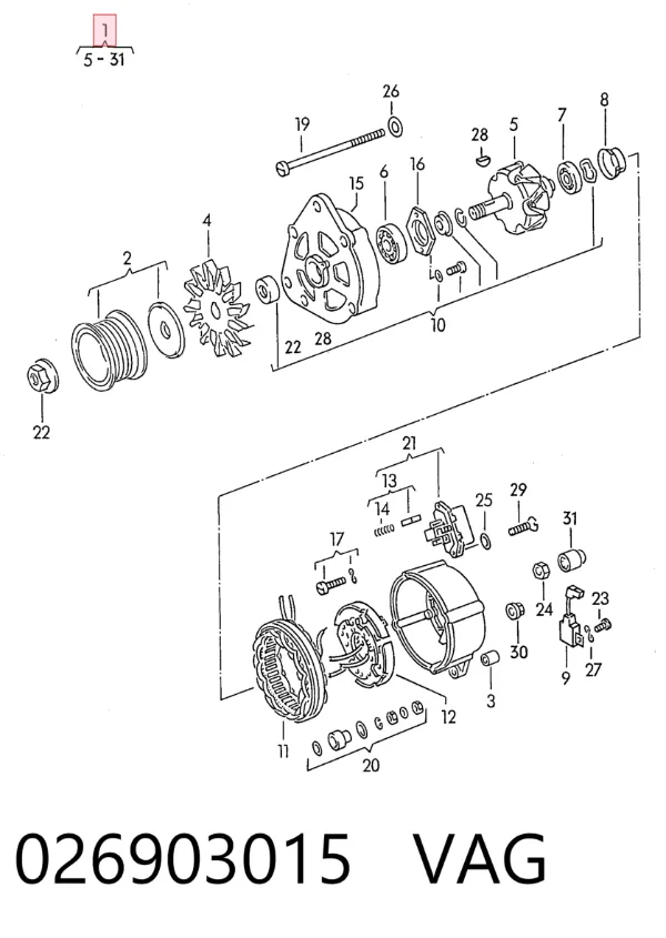 Alternator 026903015 VAG