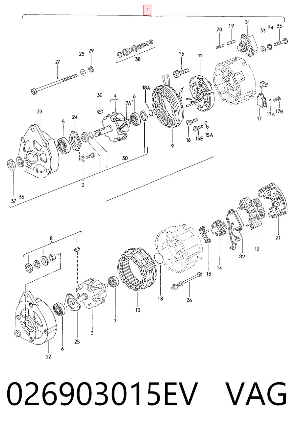 Alternator 026903015EV VAG