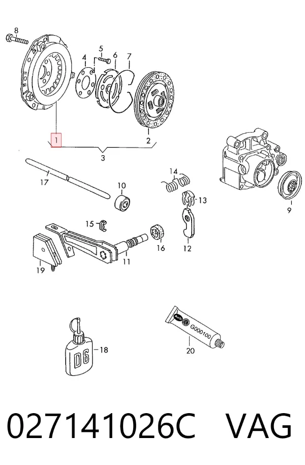 Docisk sprzęgła 027141026C VAG