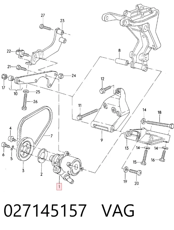 Pompa wspomagania hydraulicznego kierownicy 027145157 VAG