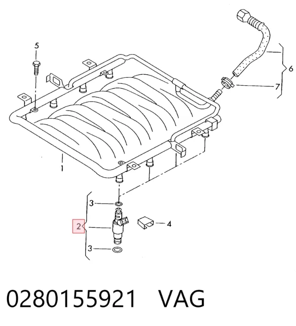 Wtryskiwacz paliwa 0280155921 VAG