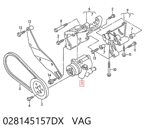 Pompa wspomagania hydraulicznego kierownicy 028145157DX VAG