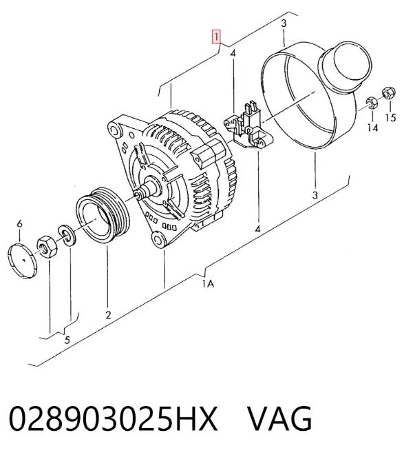 Alternator 028903025HX VAG