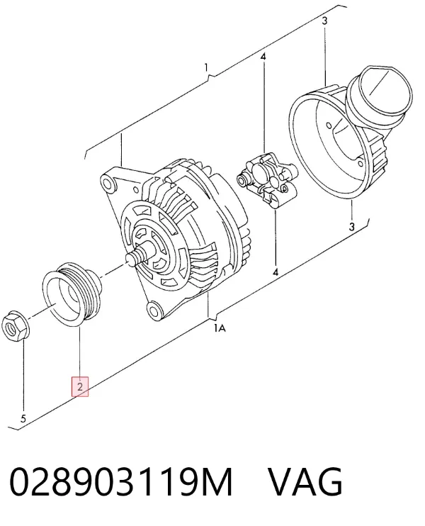 Koło pasowe alternatora 028903119M VAG