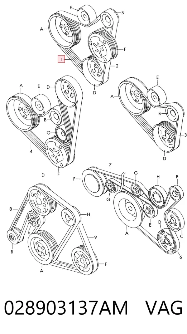 Pas napędowy mechanizmów 028903137AM VAG
