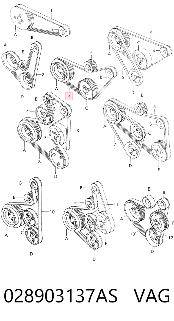 Pas napędowy mechanizmów 028903137AS VAG