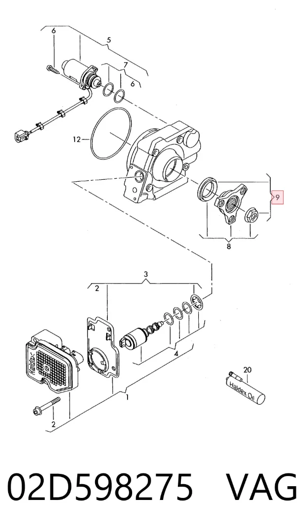 Uszczelniacz sprzęgła Haldex 02D598275 VAG