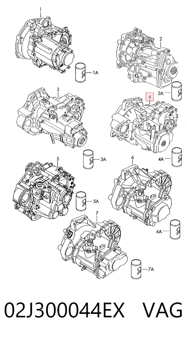 Mechaniczna skrzynia biegów w komplecie 02J300044EX VAG