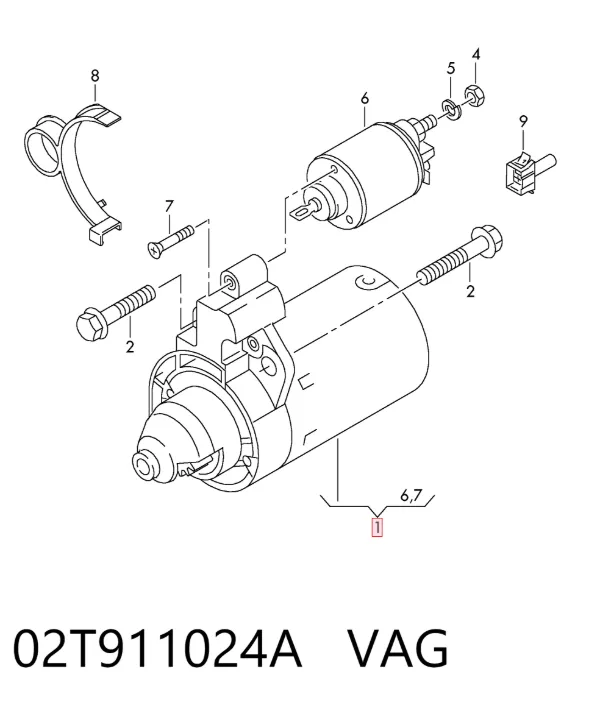 Rozrusznik 02T911024A VAG