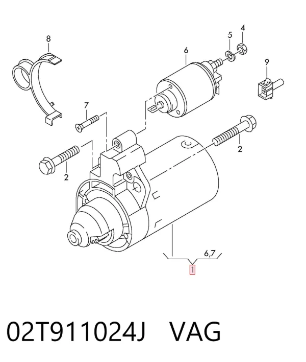 Rozrusznik 02T911024J VAG