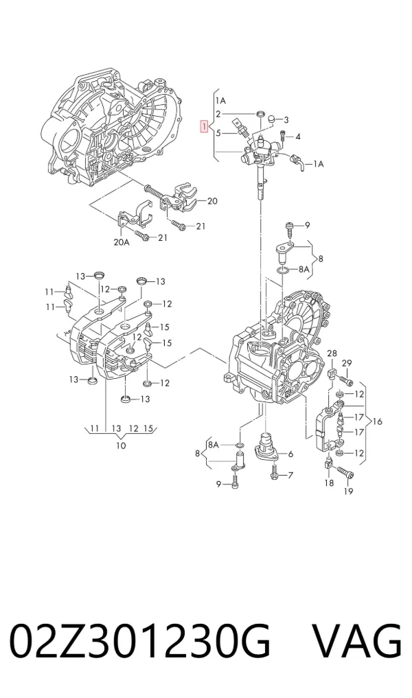 Aktuator zmiany biegów 02Z301230G VAG