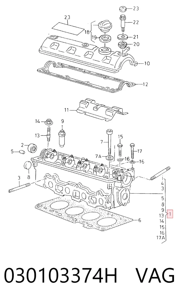 Głowica cylindrów Volkswagen Golf III