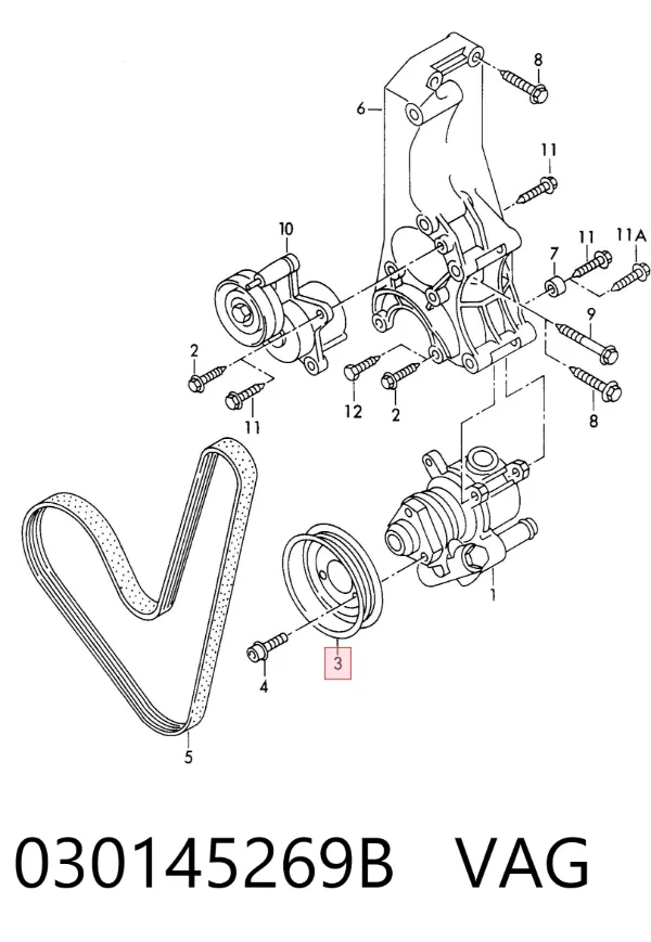 Pompa wspomagania hydraulicznego kierownicy 030145269B VAG