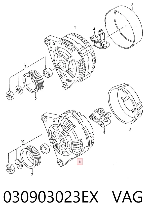 Alternator 030903023EX VAG