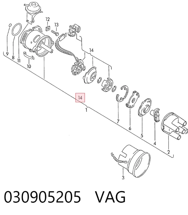 Czujnik Halla 030905205 VAG