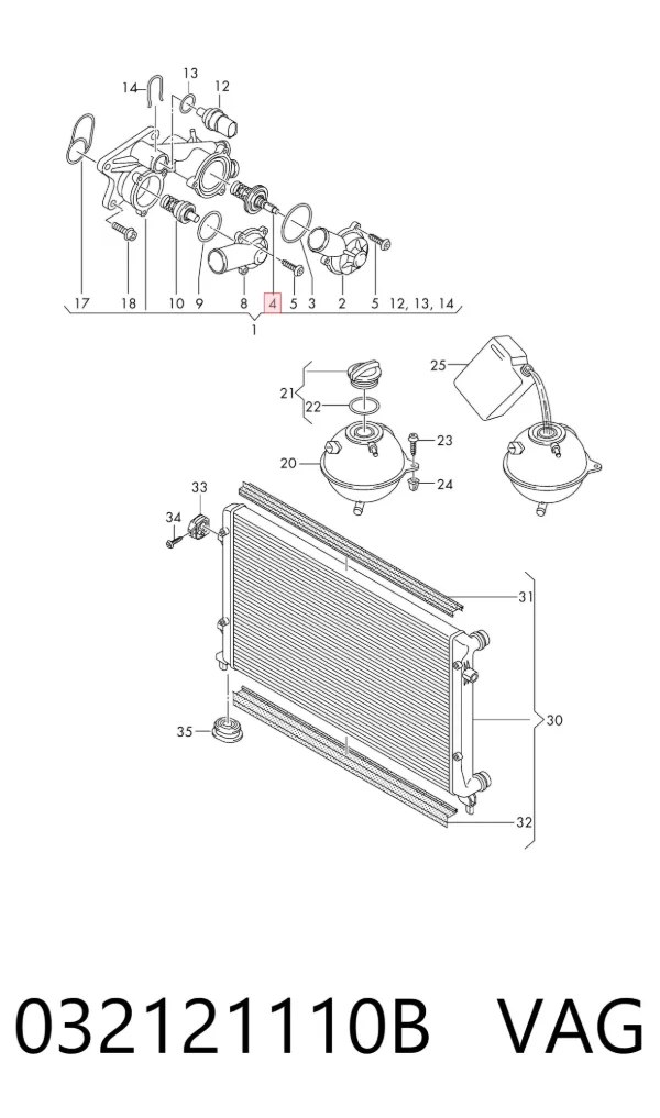 Termostat 032121110B VAG