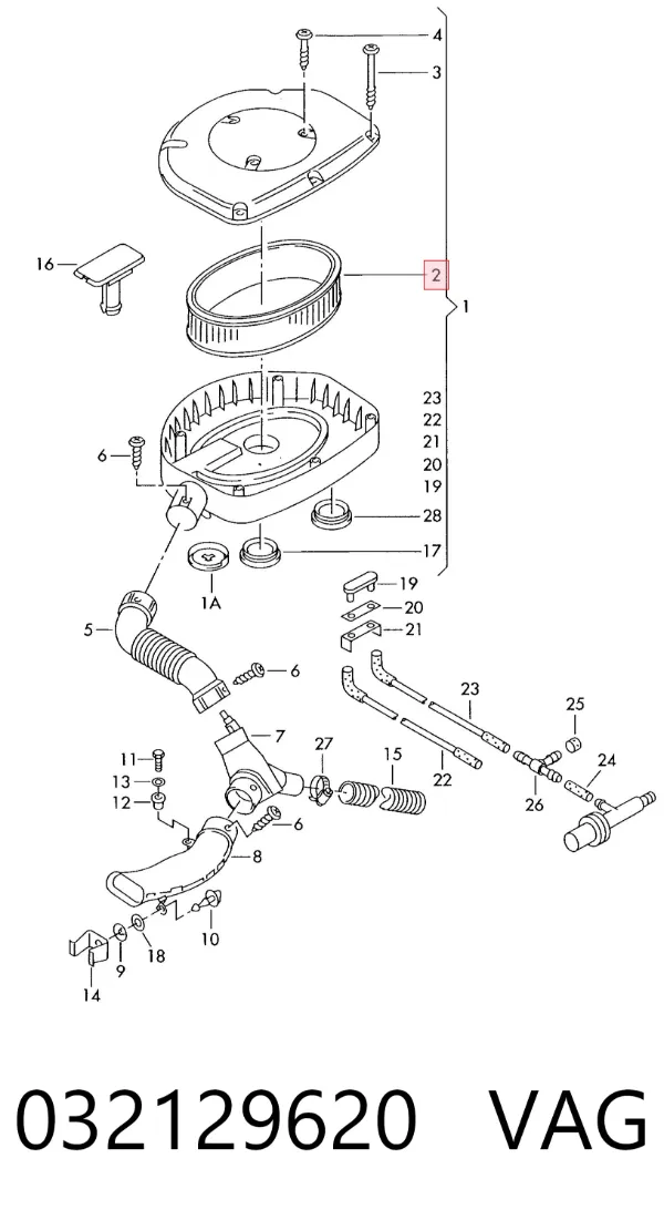 Filtr powietrza 032129620 VAG