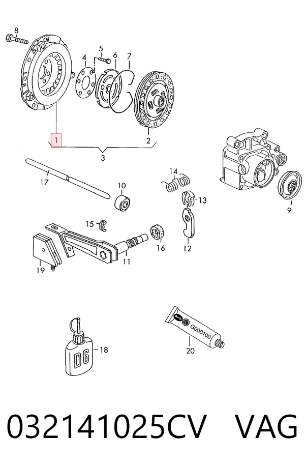 Docisk sprzęgła 032141025CV VAG