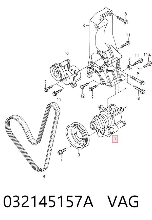 Pompa wspomagania hydraulicznego kierownicy 032145157A VAG