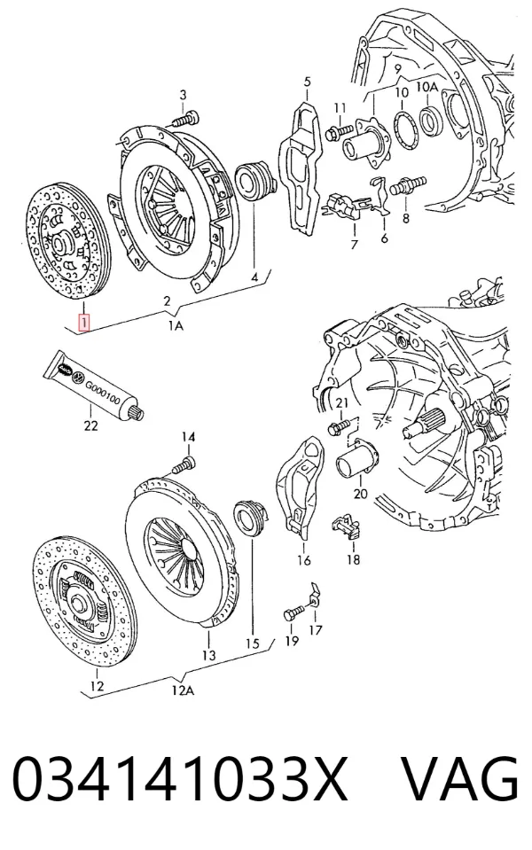 Tarcza sprzęgła 034141033X VAG