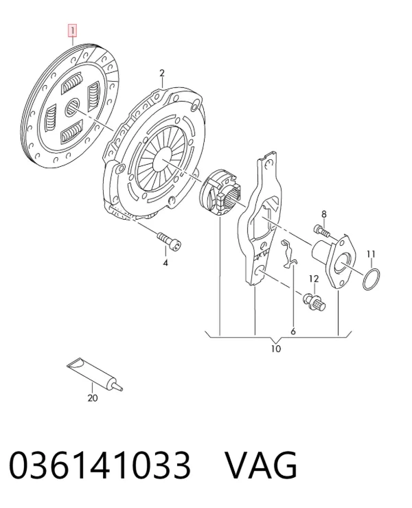 Tarcza sprzęgła 036141033 VAG