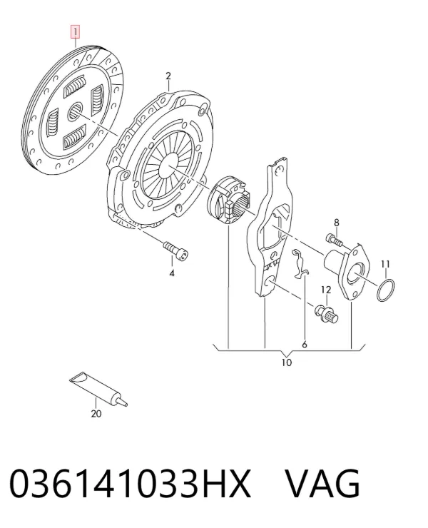 Tarcza sprzęgła 036141033HX VAG