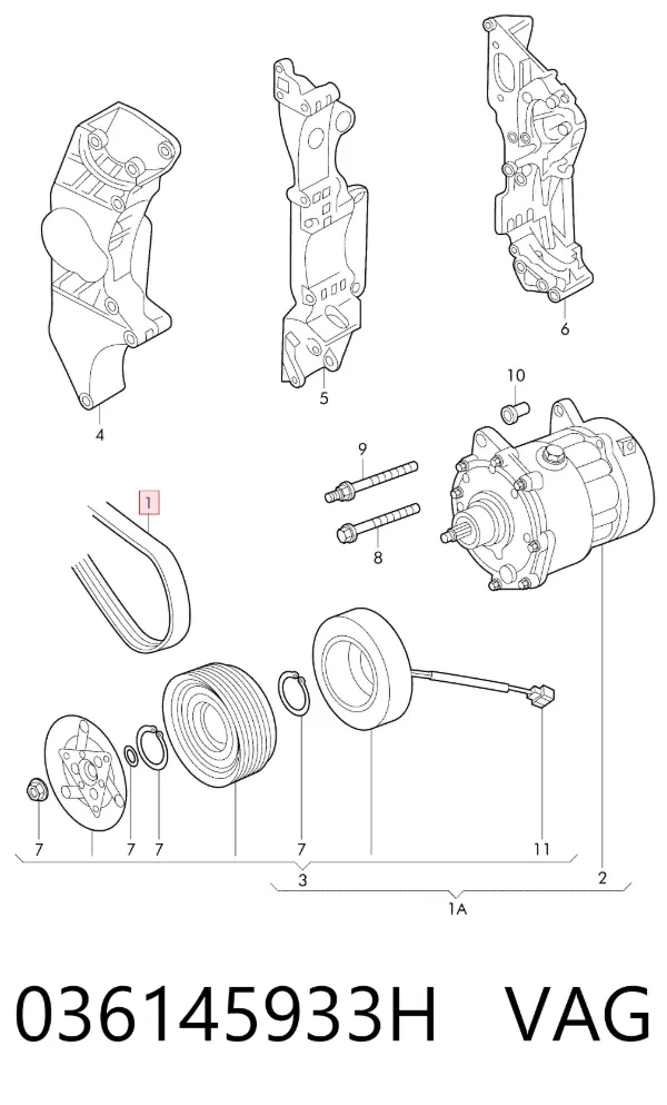Pas napędowy mechanizmów 036145933H VAG