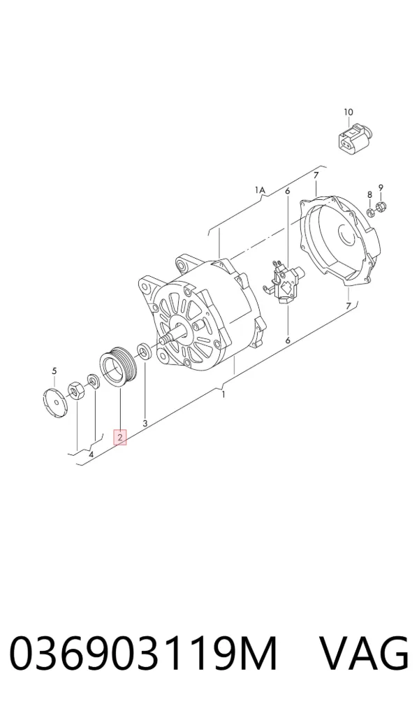 Koło pasowe alternatora 036903119M VAG