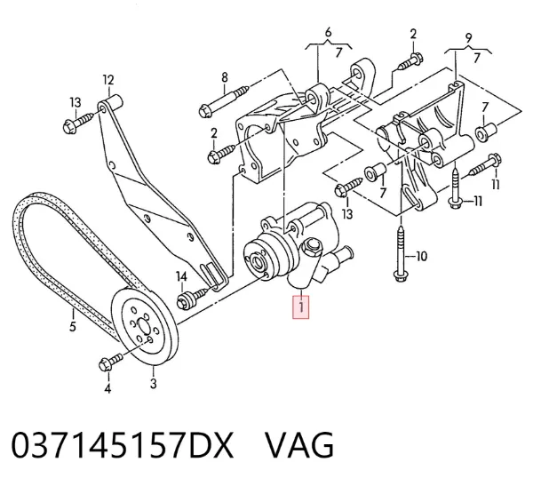 Pompa wspomagania hydraulicznego kierownicy 037145157DX VAG
