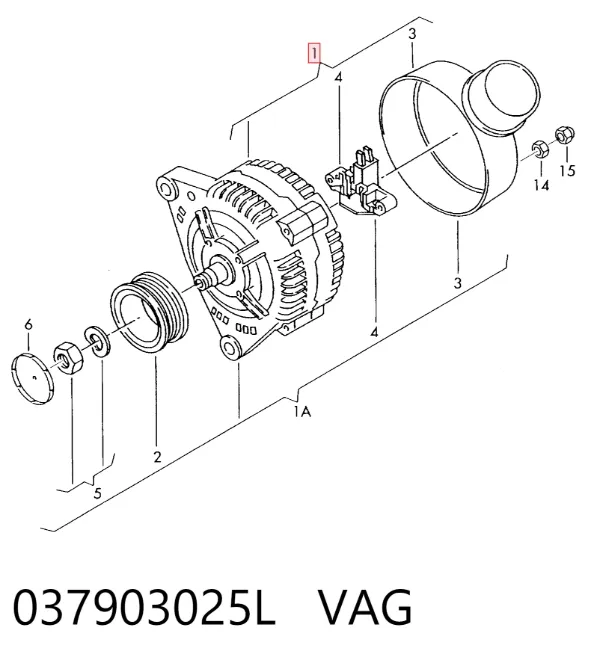 Alternator 037903025L VAG