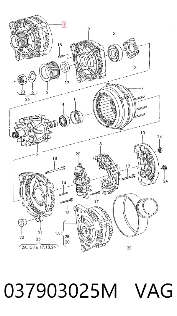Alternator 037903025M VAG
