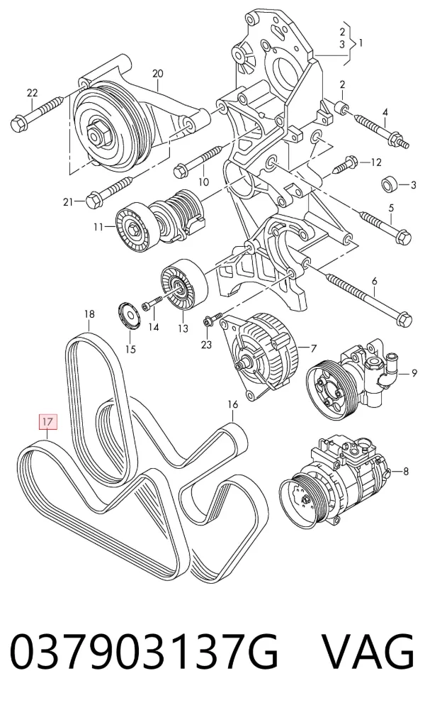 Pas napędowy mechanizmów 037903137G VAG
