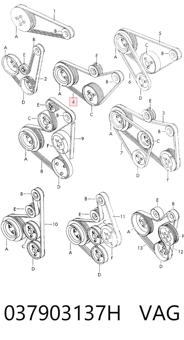 Pas napędowy mechanizmów 037903137H VAG