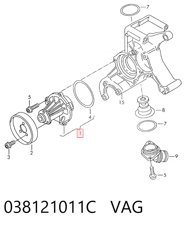 Pompa chłodząca wodna 038121011C VAG