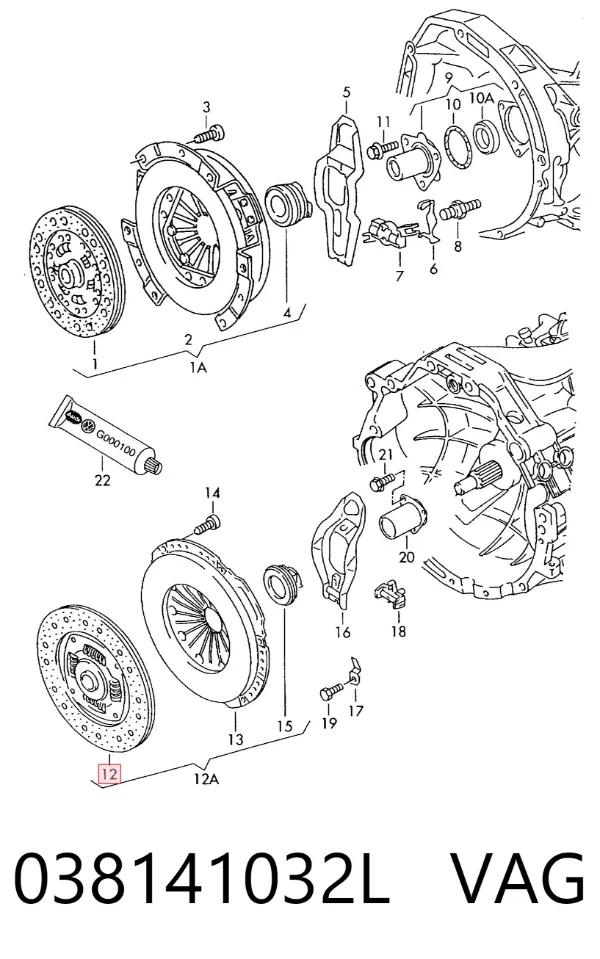 Tarcza sprzęgła 038141032L VAG