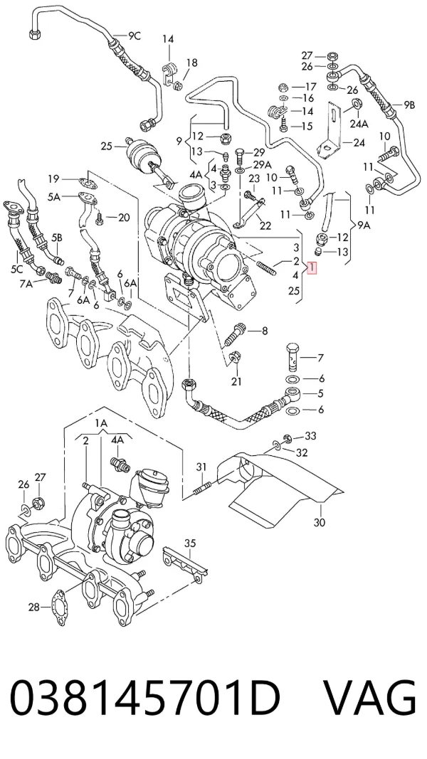 Turbina 038145701D VAG