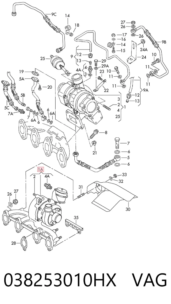 Turbina 038253010HX VAG