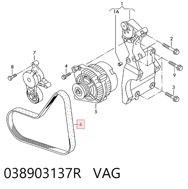 Pas napędowy mechanizmów 038903137R VAG