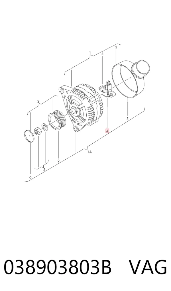 Regulator alternatora (przekaźnik ładowania) 038903803B VAG