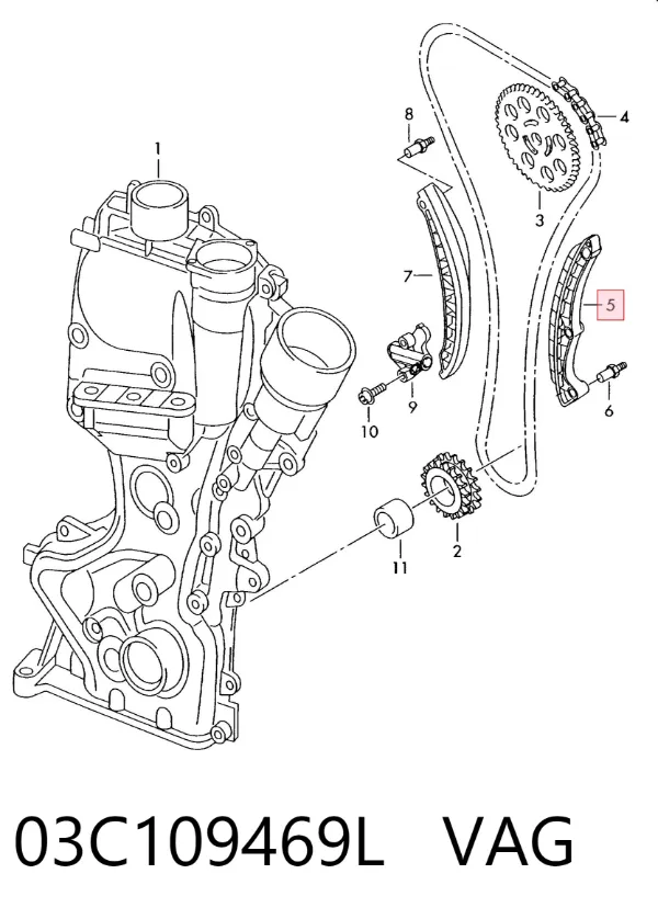 Tłumik drgań łańcucha rozrządu 03C109469L VAG