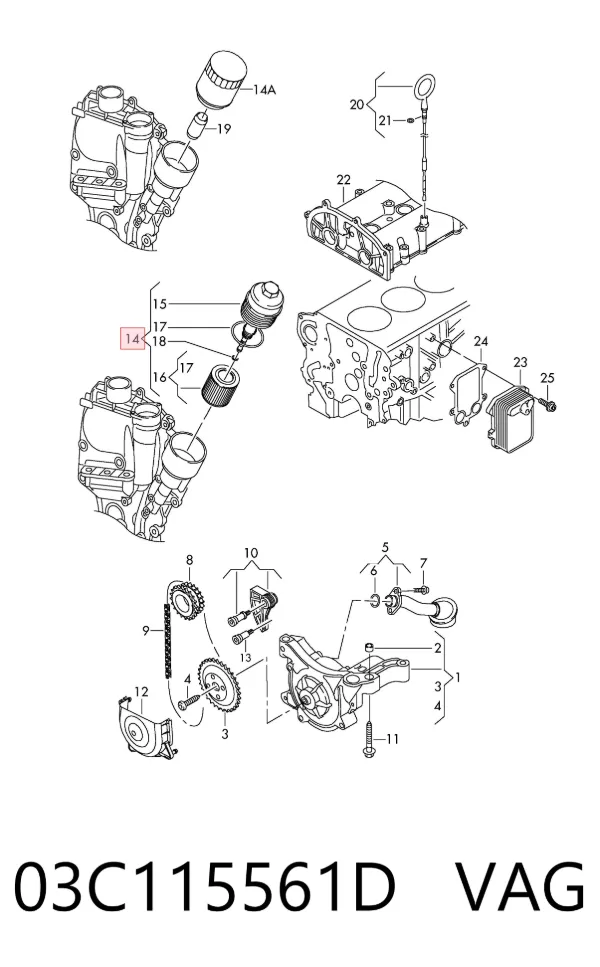 Filtr oleju 03C115561D VAG