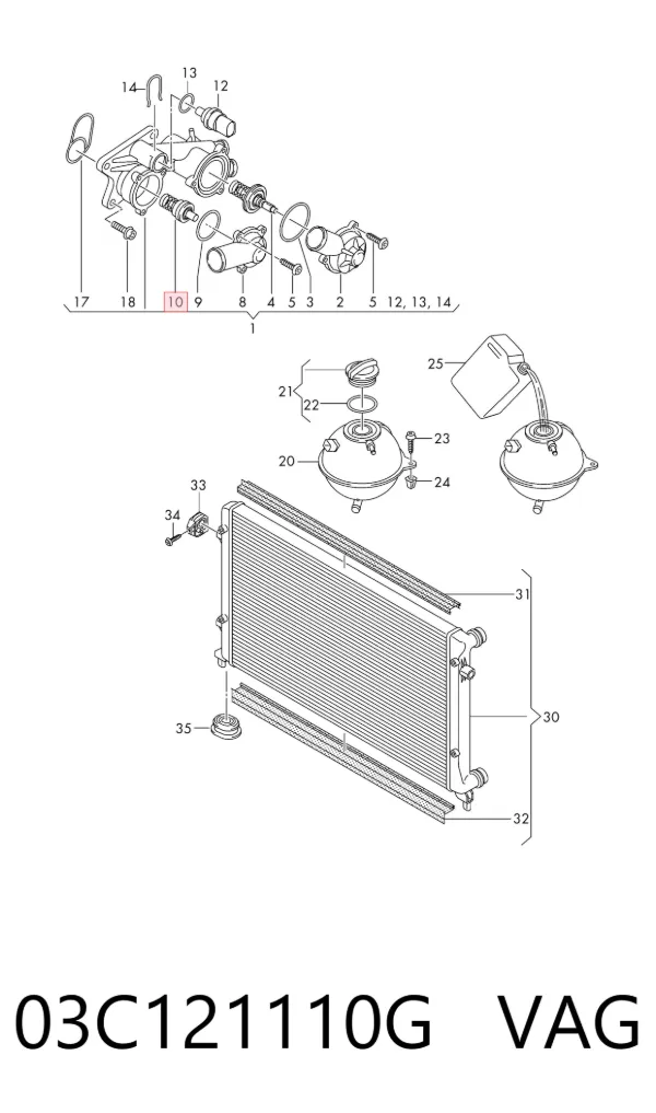 Termostat 03C121110G VAG